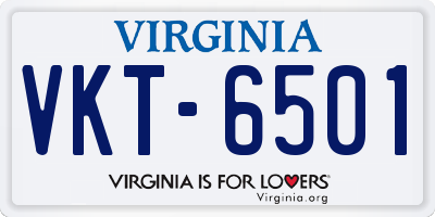 VA license plate VKT6501