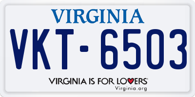 VA license plate VKT6503