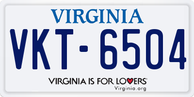 VA license plate VKT6504