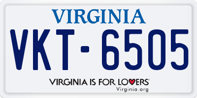 VA license plate VKT6505