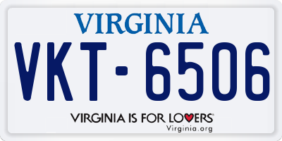 VA license plate VKT6506