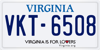 VA license plate VKT6508