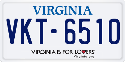 VA license plate VKT6510