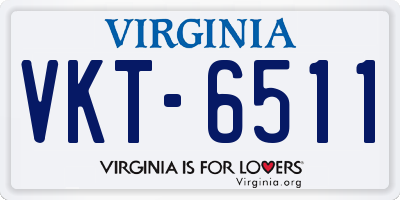 VA license plate VKT6511