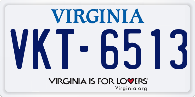 VA license plate VKT6513