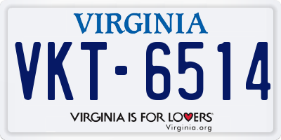 VA license plate VKT6514
