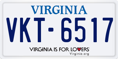VA license plate VKT6517