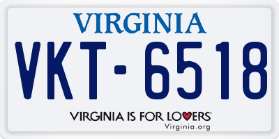 VA license plate VKT6518