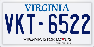 VA license plate VKT6522