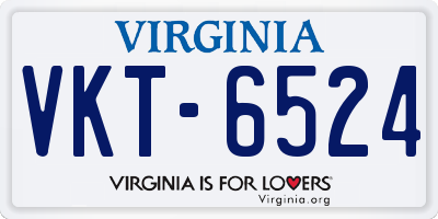 VA license plate VKT6524