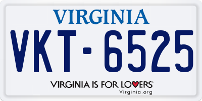 VA license plate VKT6525