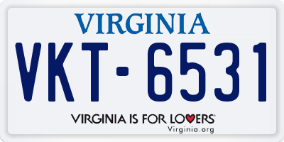 VA license plate VKT6531