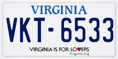 VA license plate VKT6533