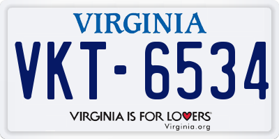 VA license plate VKT6534