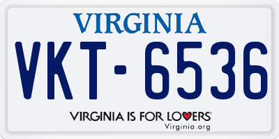 VA license plate VKT6536