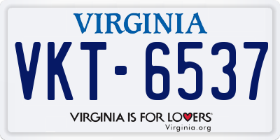 VA license plate VKT6537
