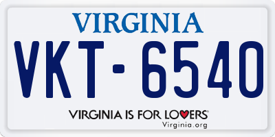 VA license plate VKT6540