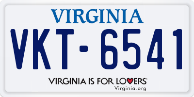 VA license plate VKT6541