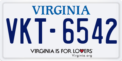 VA license plate VKT6542
