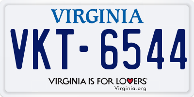 VA license plate VKT6544