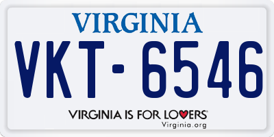 VA license plate VKT6546