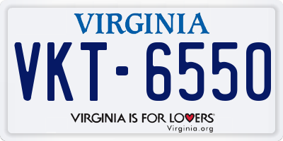VA license plate VKT6550