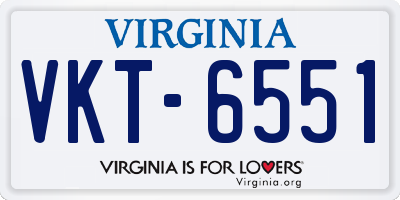 VA license plate VKT6551
