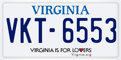 VA license plate VKT6553