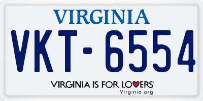 VA license plate VKT6554