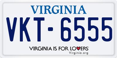 VA license plate VKT6555