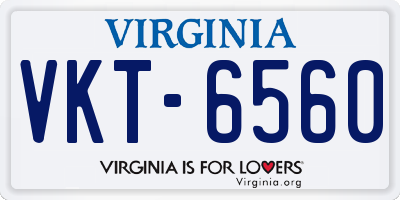 VA license plate VKT6560