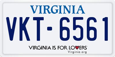 VA license plate VKT6561
