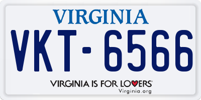 VA license plate VKT6566