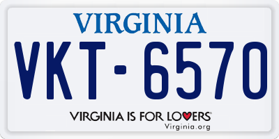 VA license plate VKT6570