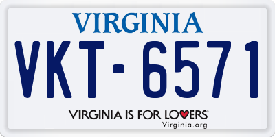 VA license plate VKT6571