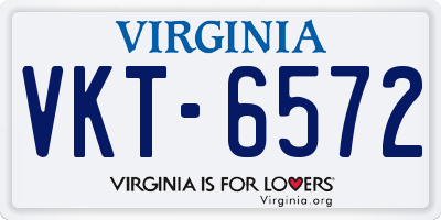VA license plate VKT6572