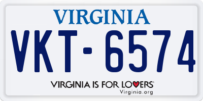 VA license plate VKT6574