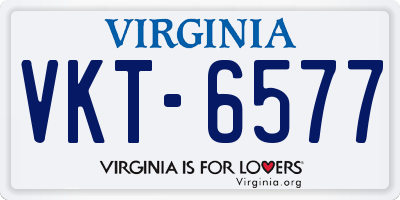VA license plate VKT6577