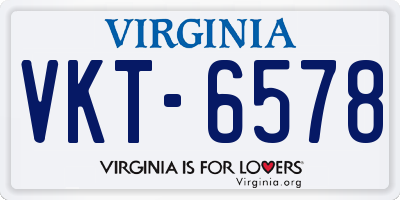 VA license plate VKT6578