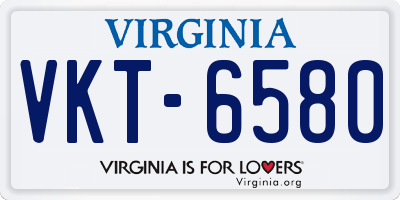 VA license plate VKT6580