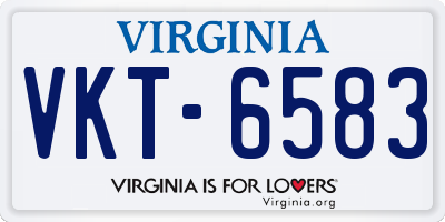 VA license plate VKT6583
