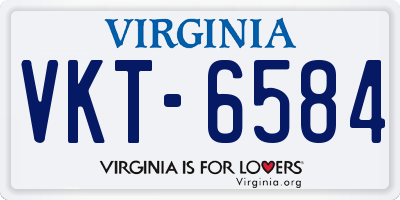 VA license plate VKT6584