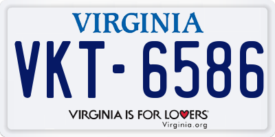 VA license plate VKT6586