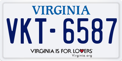 VA license plate VKT6587
