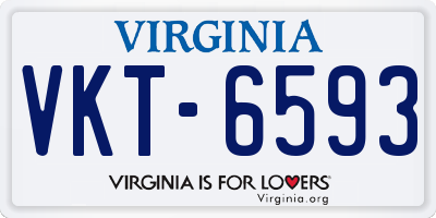 VA license plate VKT6593