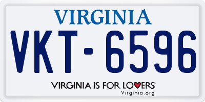 VA license plate VKT6596