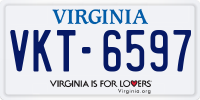 VA license plate VKT6597