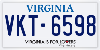 VA license plate VKT6598