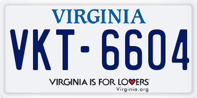 VA license plate VKT6604