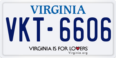 VA license plate VKT6606
